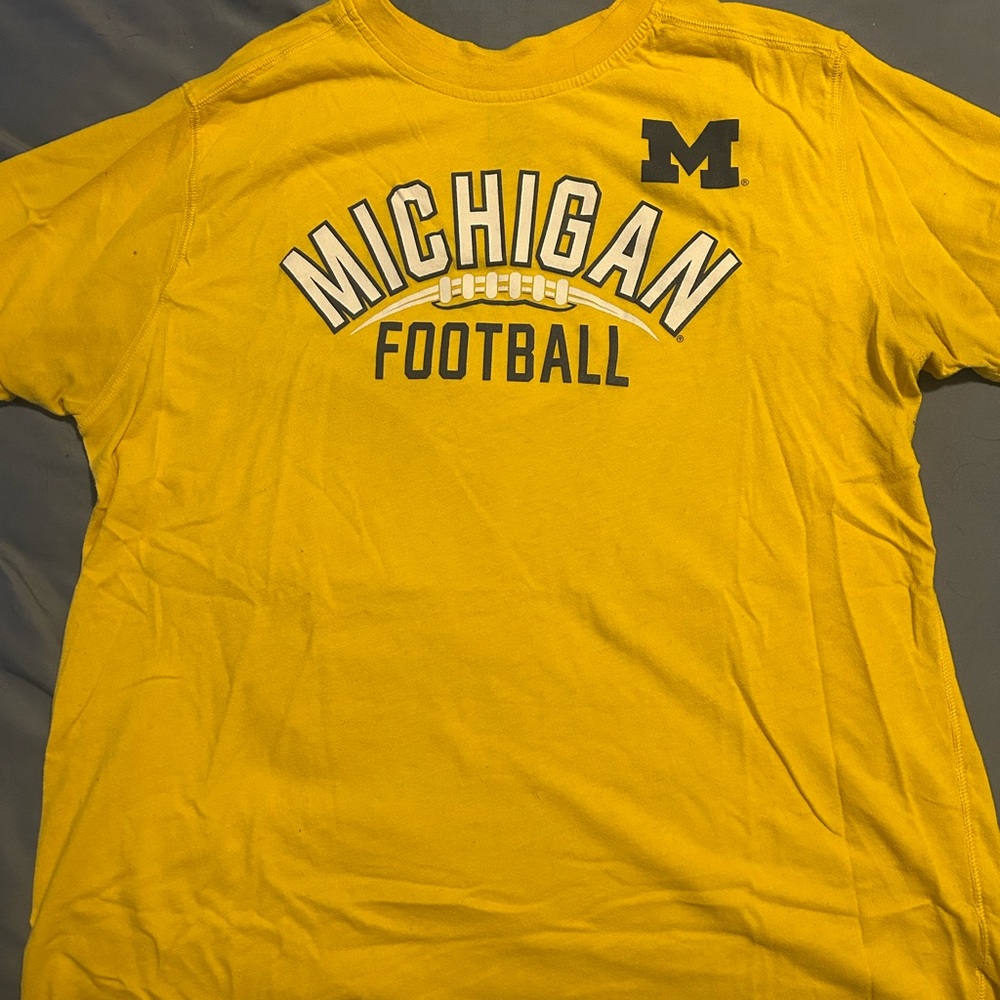 Pro Edge Yellow Michigan Football Tee
